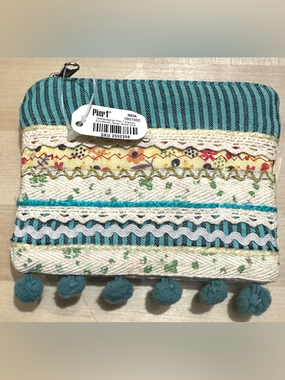 NEW, Pier 1 Imports Coin Purse, Y2K Vintage Style, New with Tags, Made in India